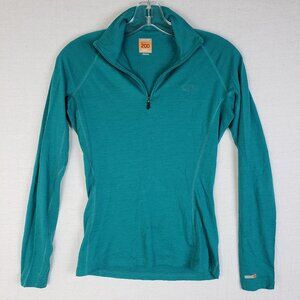 Icebreaker Bodyfit 200 Base Layer 1/4 Zip New Zealand Merino Wool Teal size S